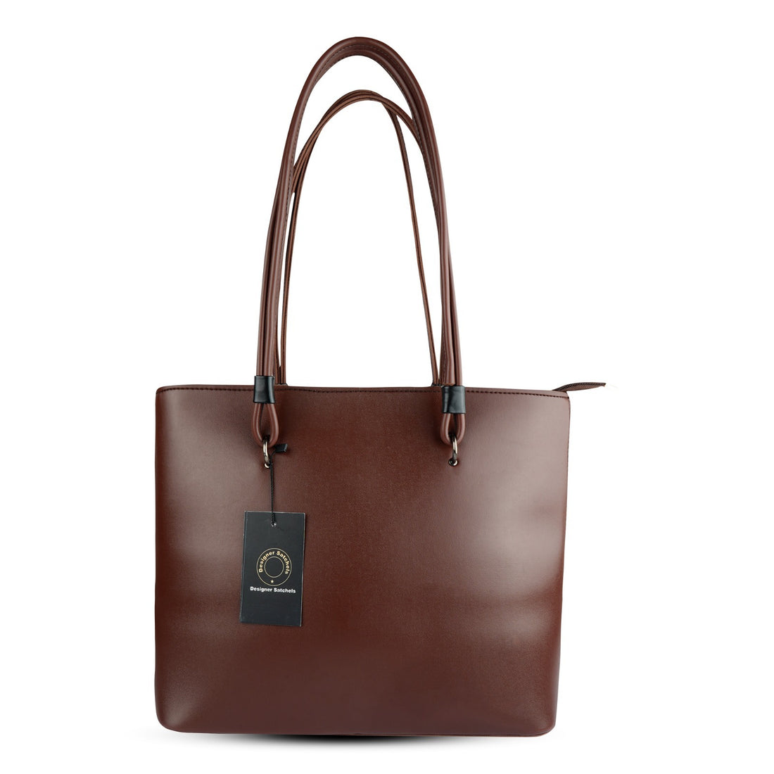 Chic Brown Vegan Leather Tote 3-Piece Hand Bag