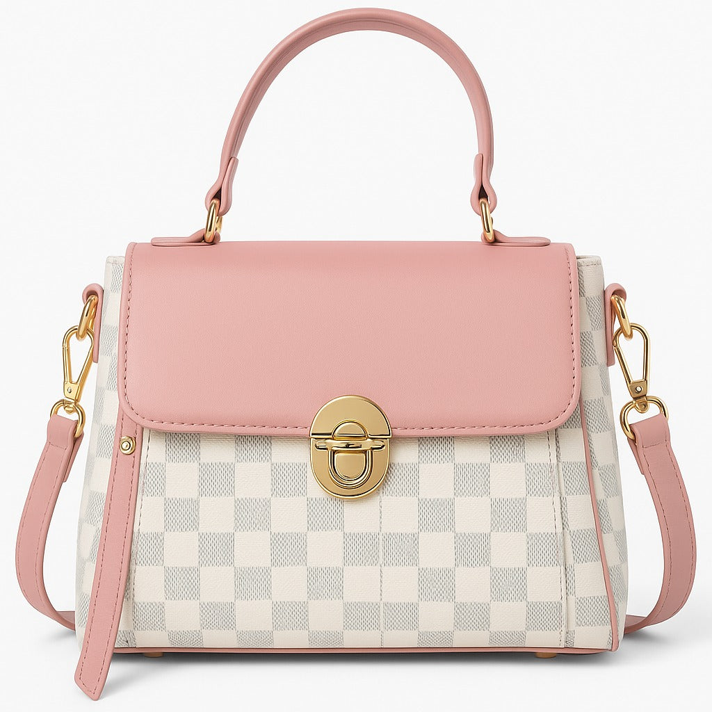 Trendy Checkered Pattern Women Handbag