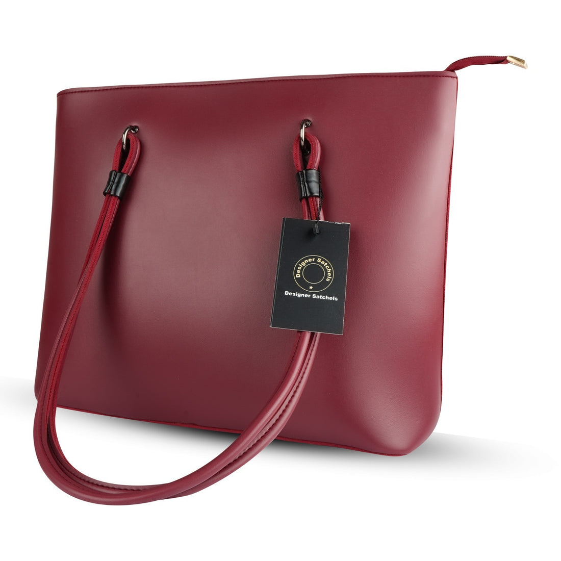 3-Piece Maroon Leather Handbag Set Chic Tote Crossbody & Clutch