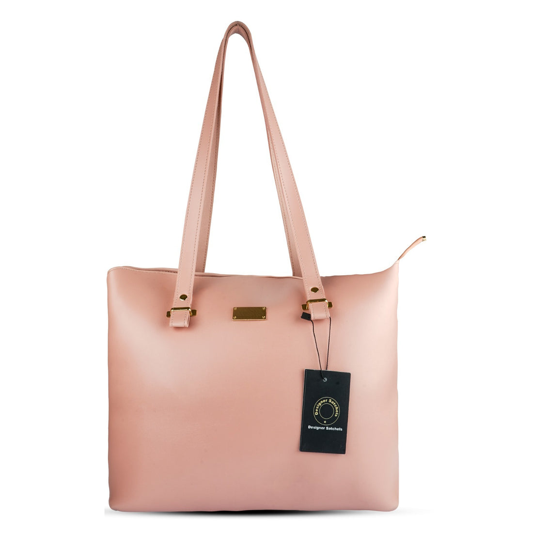 Pink Vegan Leather 3-Piece Handbag Set Elegant Tote
